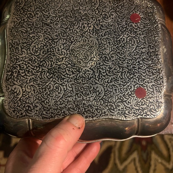 Godinger Trinket Jewelry Box Silver Plate Red Velvet Lining Vintage Victorian - Picture 3 of 3